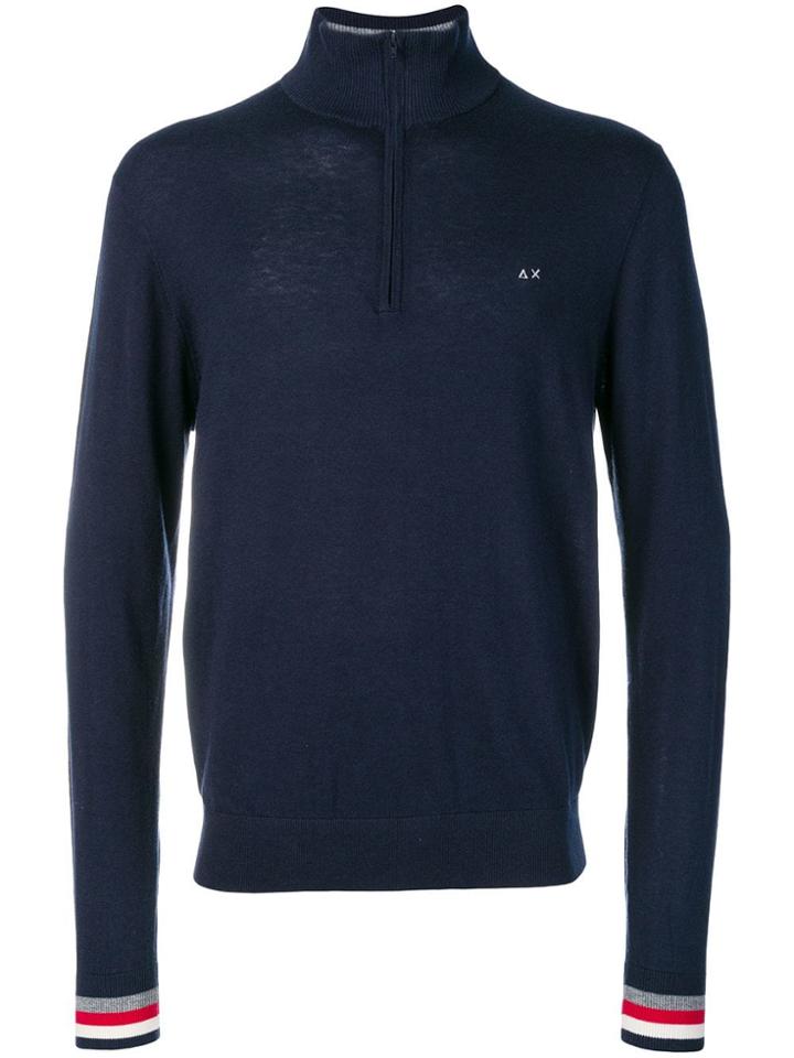 Sun 68 Front Zipped Jumper - Blue