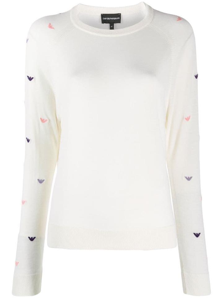 Emporio Armani Logo-embroidered Jumper - White