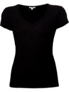 James Perse Casual Reverse Binding T-shirt, Women's, Size: 0, Black, Cotton