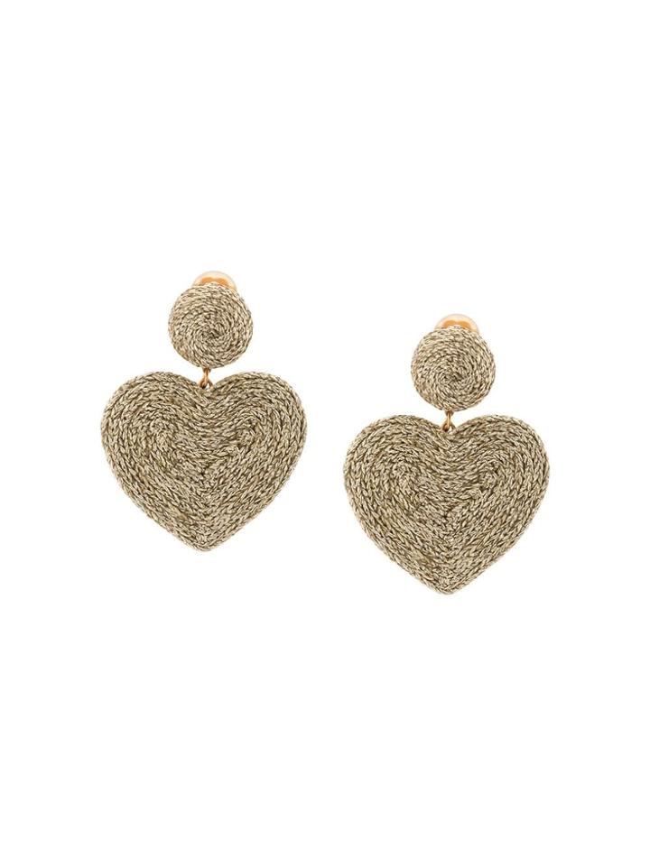 Rebecca De Ravenel Cora Heart Costume Clip-on Earrings - Yellow &