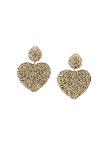 Rebecca De Ravenel Cora Heart Costume Clip-on Earrings - Yellow &