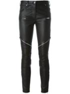 Givenchy Zipped Biker Trousers, Women's, Size: 36, Black, Lamb Skin/cotton/spandex/elastane/viscose