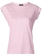 Theory Linen Striped T-shirt - Red