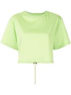Le Ciel Bleu Ruched Hem Cropped Top - Green