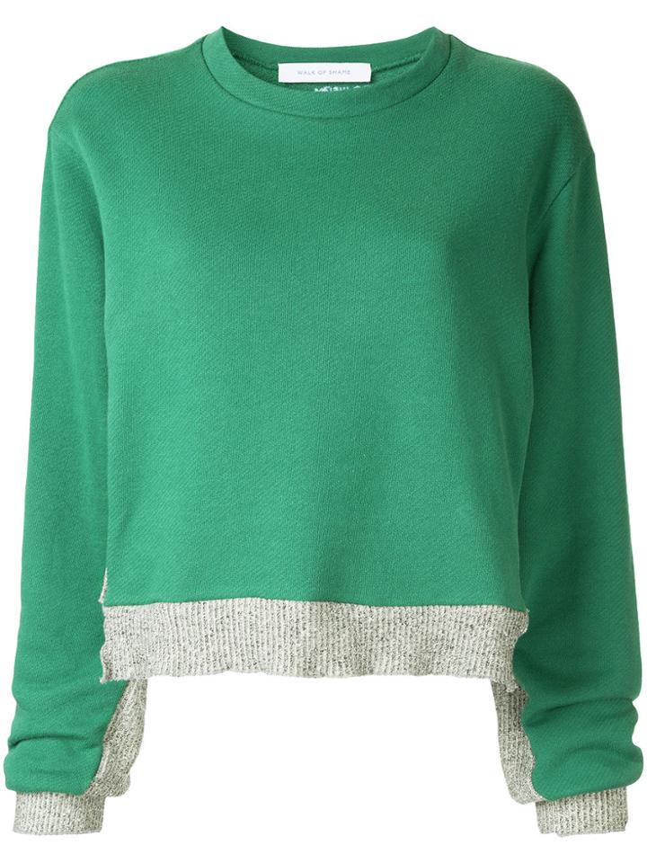 Walk Of Shame Round-neck Cropped Sweatshirt - Green