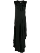 Fendi Ruffle Trim Sleeveless Maxi Dress - Black