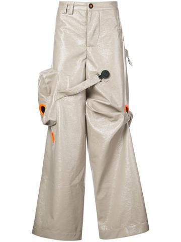 Angus Chiang Oversized Large Eyelet Trousers - Grey