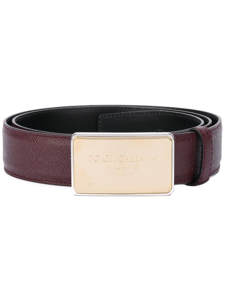 Dolce & Gabbana - Branded Buckle Belt - Men - Calf Leather - 95, Pink/purple, Calf Leather