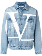Valentino Logo Denim Jacket - Blue