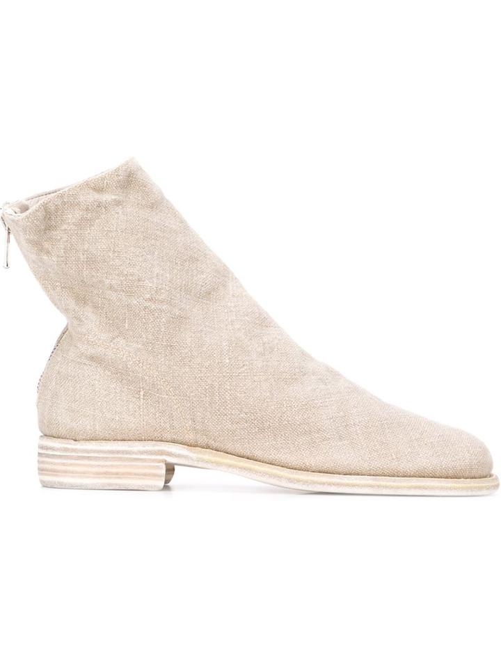 Guidi Zipped Ankle Boots, Men's, Size: 43, Nude/neutrals, Leather/linen/flax