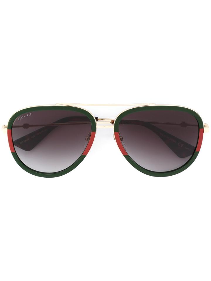 Gucci Eyewear Aviator Shaped Sunglasses - Green