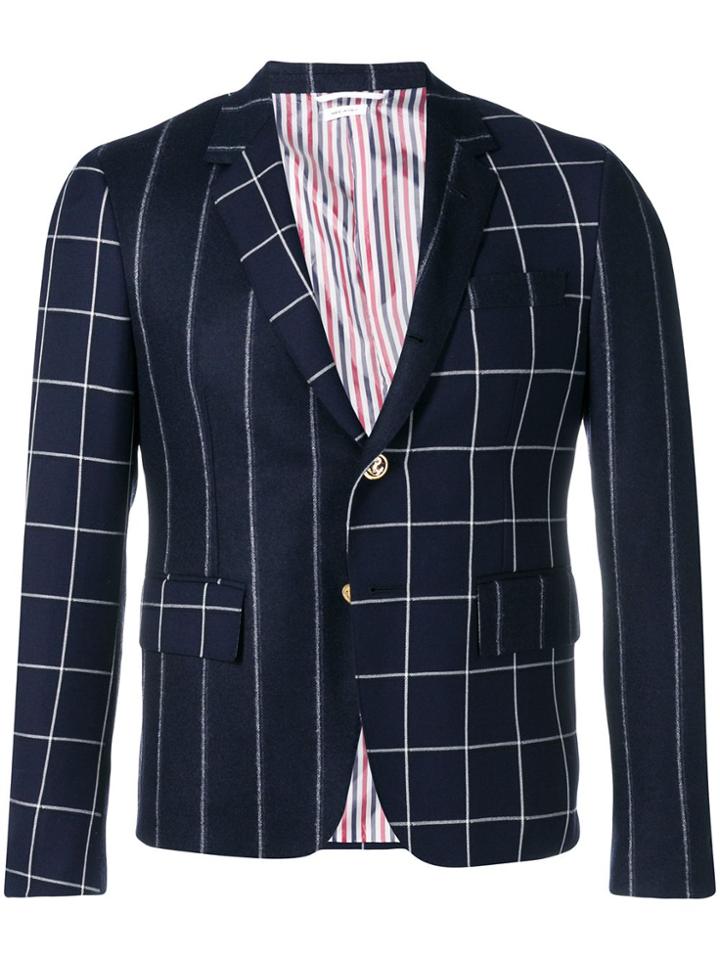 Thom Browne Fun Mix Shadow Stripe Sport Coat - Blue