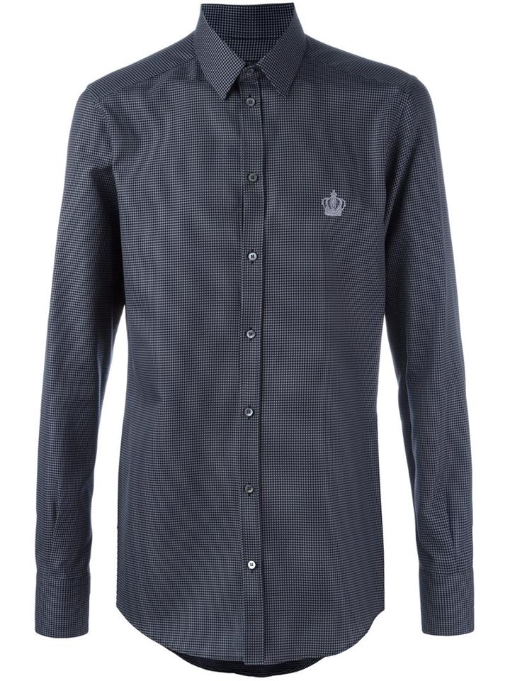 Dolce & Gabbana Embroidered Crown Patterned Shirt