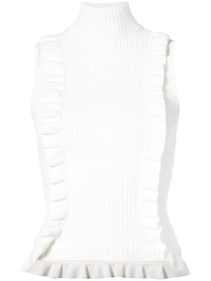 Cinq A Sept Frill Trim Knit Top - Nude & Neutrals