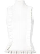 Cinq A Sept Frill Trim Knit Top - Nude & Neutrals