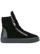 Giuseppe Zanotti Design Shearling Lined Hi-top Sneakers - Black