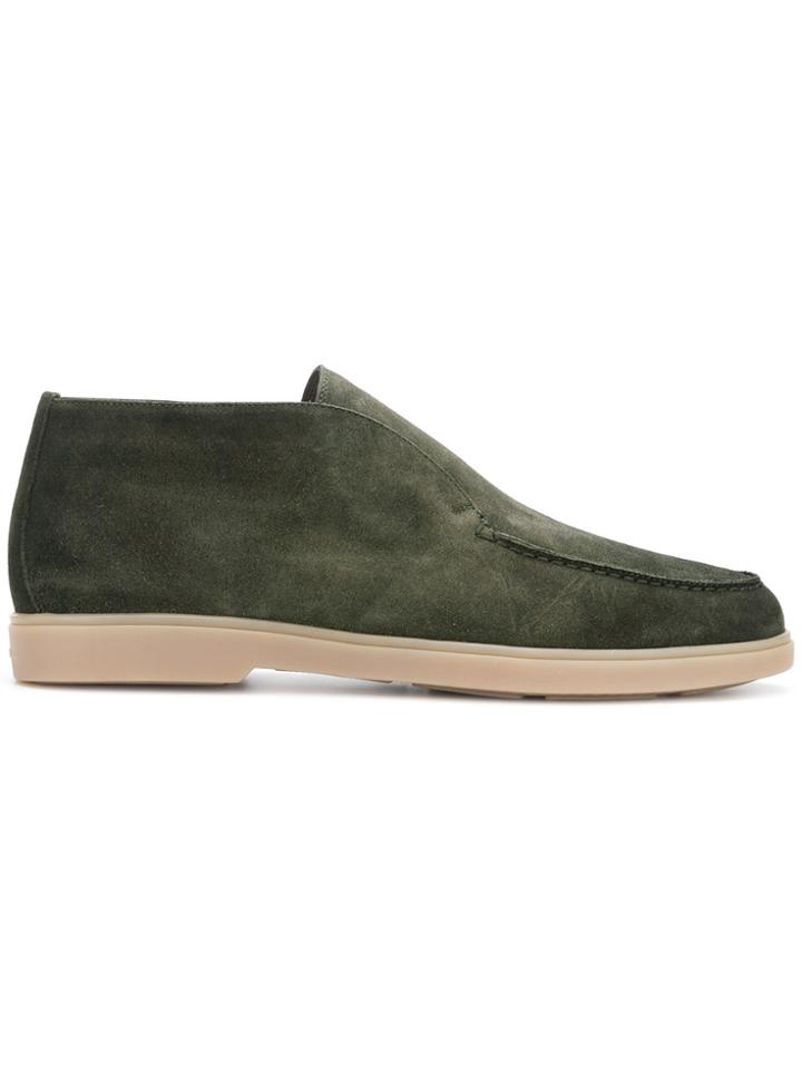 Santoni Smooth Slip-on Loafers - Green