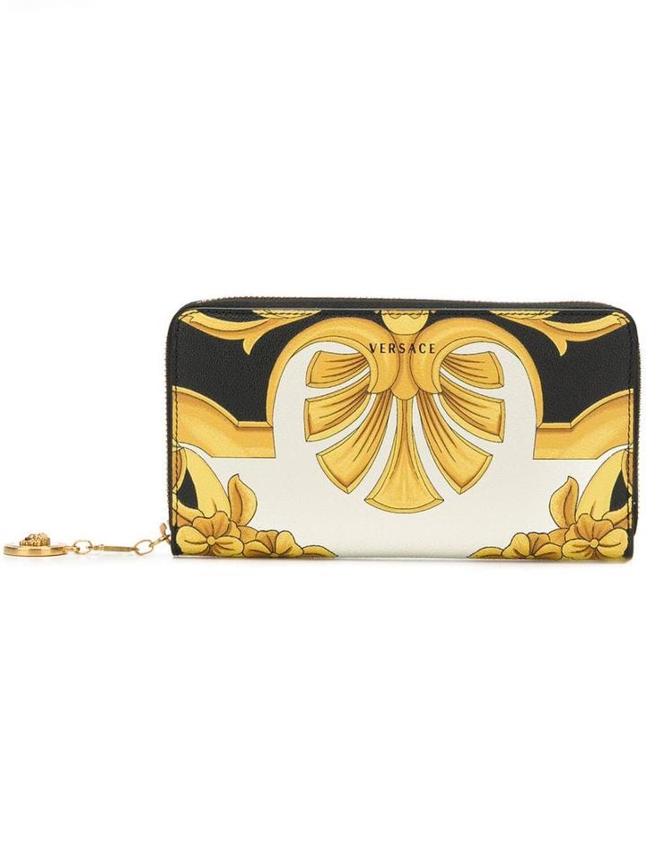 Versace Signature Print Wallet - Yellow