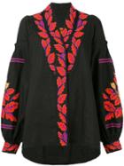 Yuliya Magdych - 'eden Tree' Blouse - Women - Linen/flax - M, Black, Linen/flax