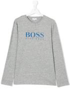 Boss Kids - Teen Long Sleeved T-shirt - Kids - Cotton - 14 Yrs, Grey