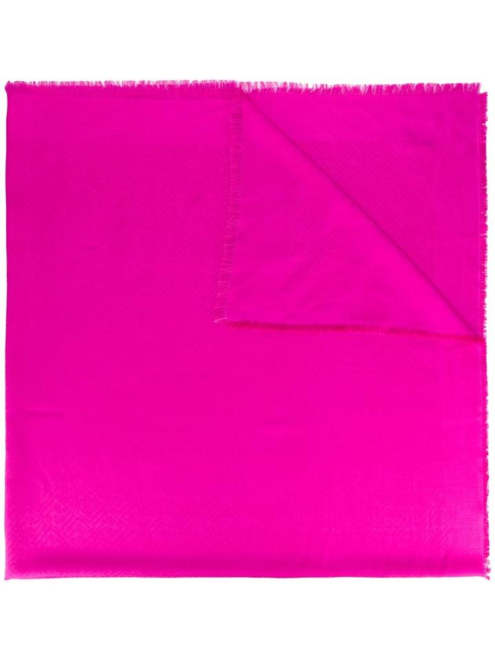 Fendi - Ff Logo Scarf - Women - Silk/wool - One Size, Pink/purple, Silk/wool