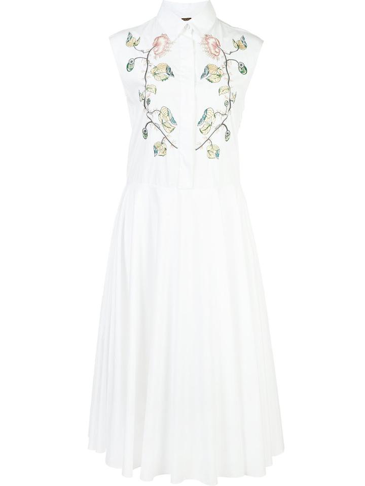 Adam Lippes Sleeveless Shirt Dress, Women's, Size: 2, White, Cotton
