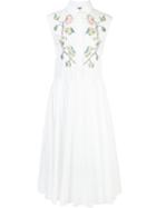 Adam Lippes Sleeveless Shirt Dress, Women's, Size: 2, White, Cotton