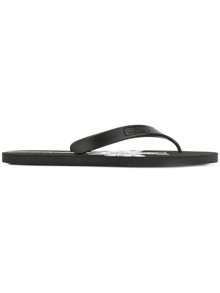 Marcelo Burlon County Of Milan Logo Thong Flip Flops - Black