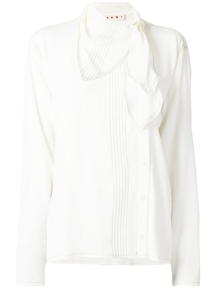 Marni Handkerchief Neck Blouse - Nude & Neutrals