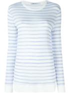 T By Alexander Wang Longsleeved Striped T-shirt, Women's, Size: Xs, Blue, Linen/flax/rayon
