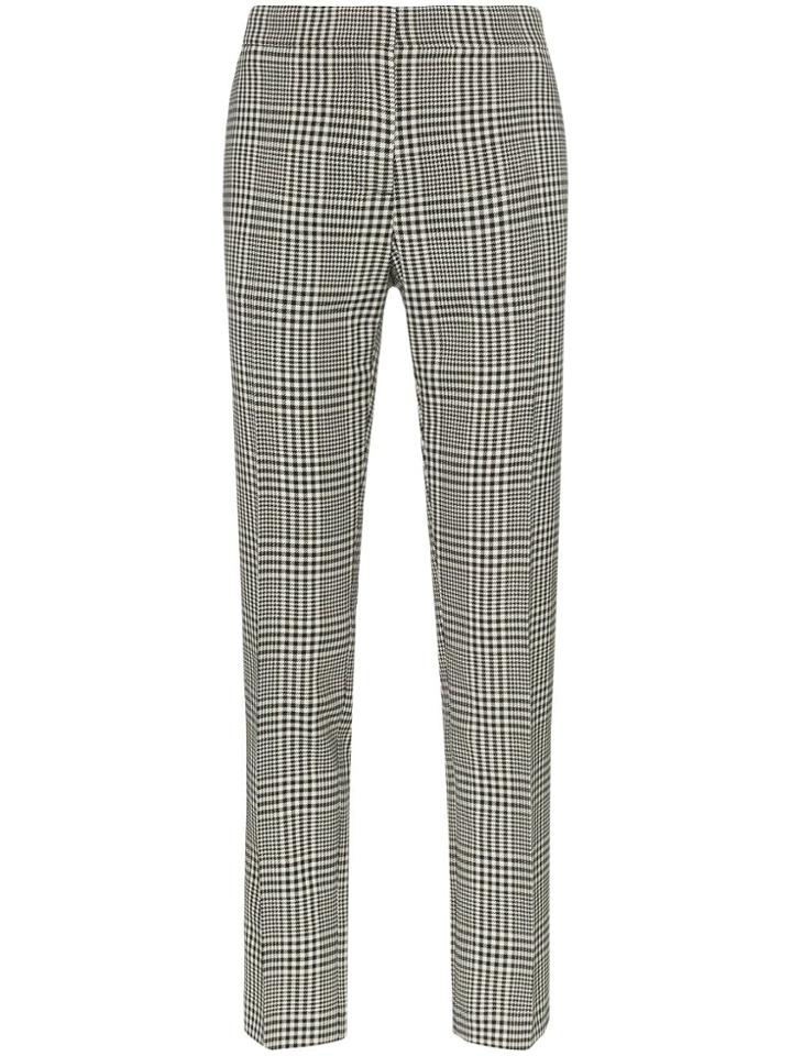 Burberry Hanover Check Print Slim Leg Wool Trousers - Black