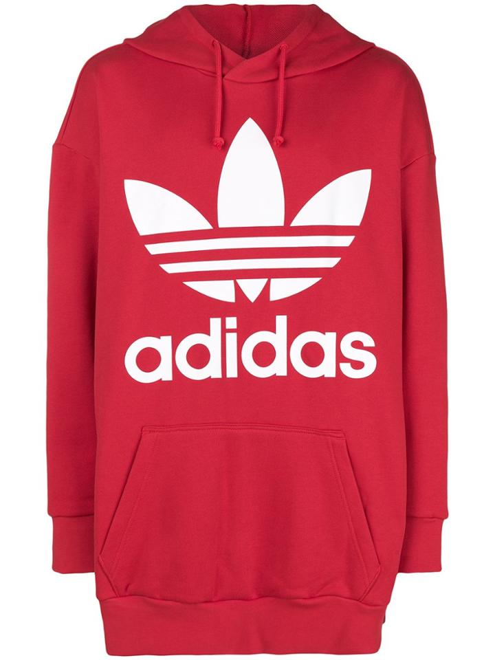 Adidas Oversize Trefoil Hoodie - Red