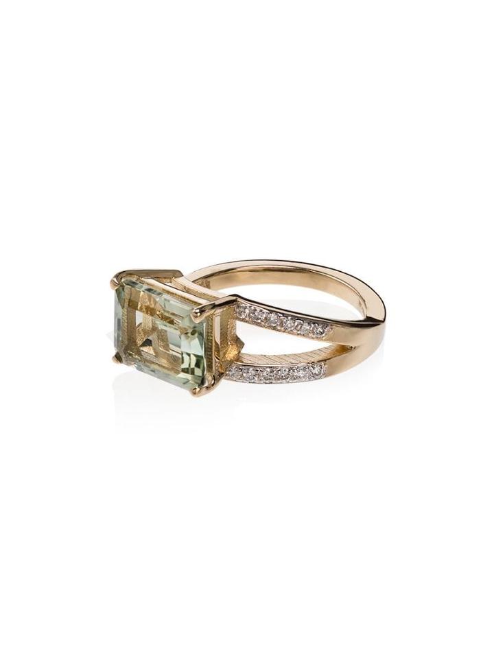 Mateo Yellow Gold Green Amythst Ring