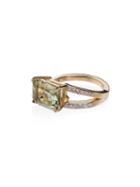 Mateo Yellow Gold Green Amythst Ring