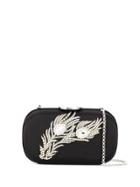Giambattista Valli Feather Embellished Clutch Bag - Black
