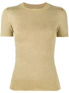 Joostricot Gold Crew Neck Knitted T Shirt - Metallic