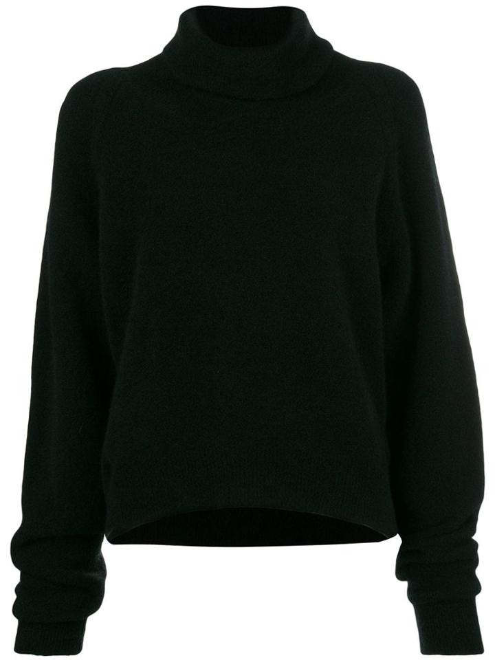 Isabel Benenato Boxy Turtleneck Doleman Jumper - Black