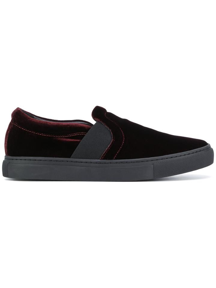 Lanvin Velvet Slip-on Sneakers - Red