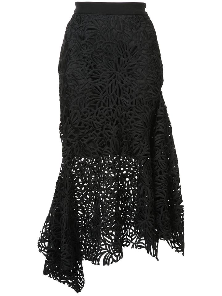 Milly High-waist Asymmetric Skirt - Black