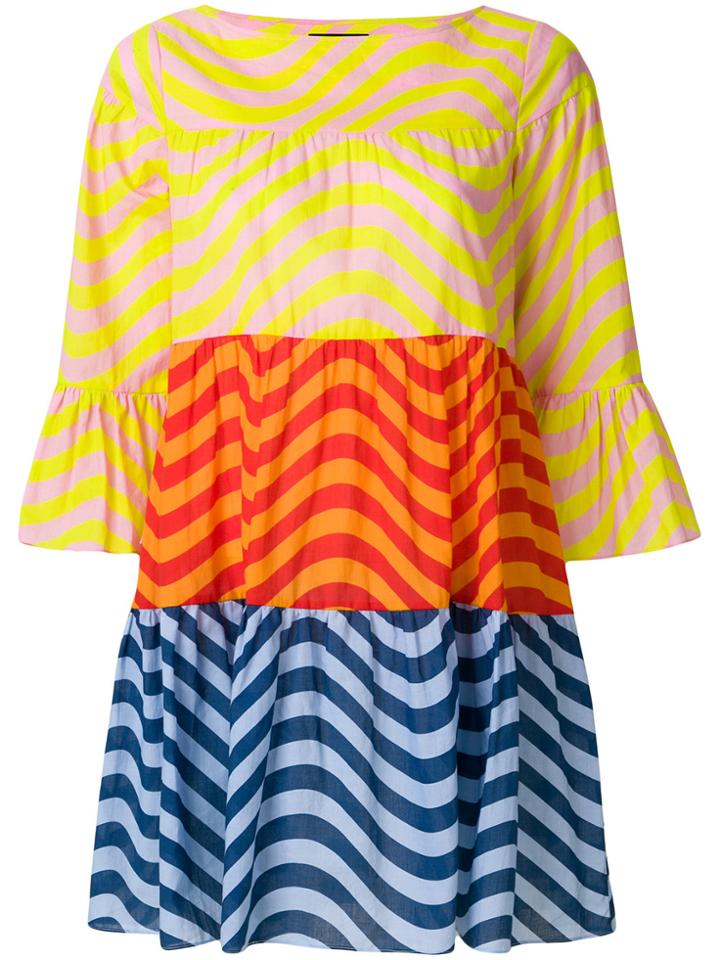 House Of Holland Colour Block Pleated Dress - Multicolour