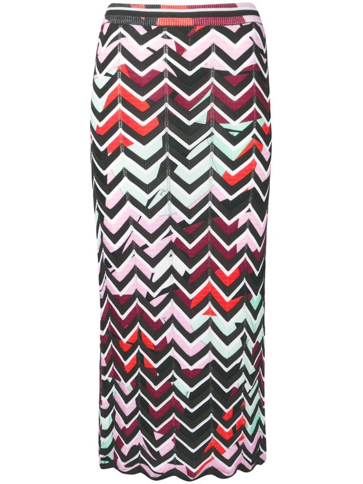 Emilio Pucci Alex Chevron-knit Skirt - Black