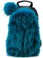 Mr & Mrs Italy Camouflage Straps Fur Backpack - Black