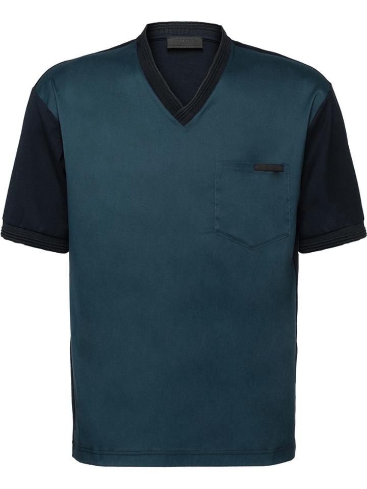 Prada Stretch Cotton Poplin T-shirt - Blue