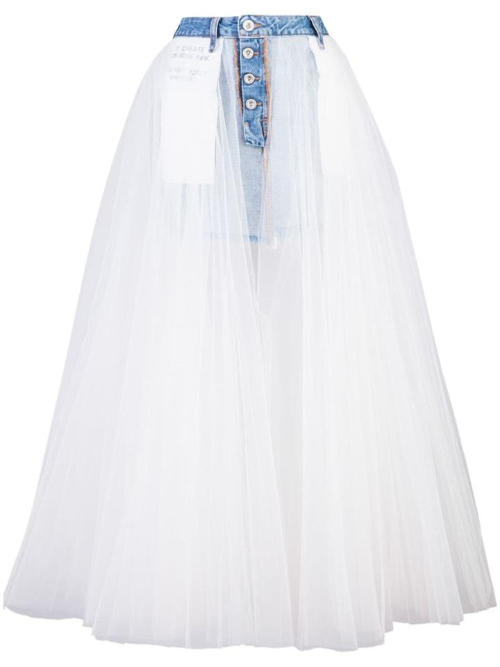 Unravel Project Long Tulle Skirt - Blue