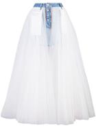 Unravel Project Long Tulle Skirt - Blue