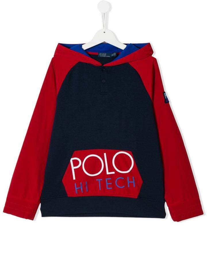 Ralph Lauren Kids Teen Logo Print Hoodie - Blue
