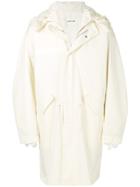 Helmut Lang Zipped Hooded Coat - White