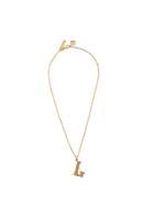 Oscar De La Renta Encrusted Letter Necklace - Gold