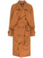 Y / Project Oversized Cotton Blend Trench Coat - Brown