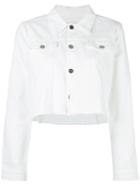 Each X Other Cropped Denim Jacket, Women's, Size: Medium, White, Cotton
